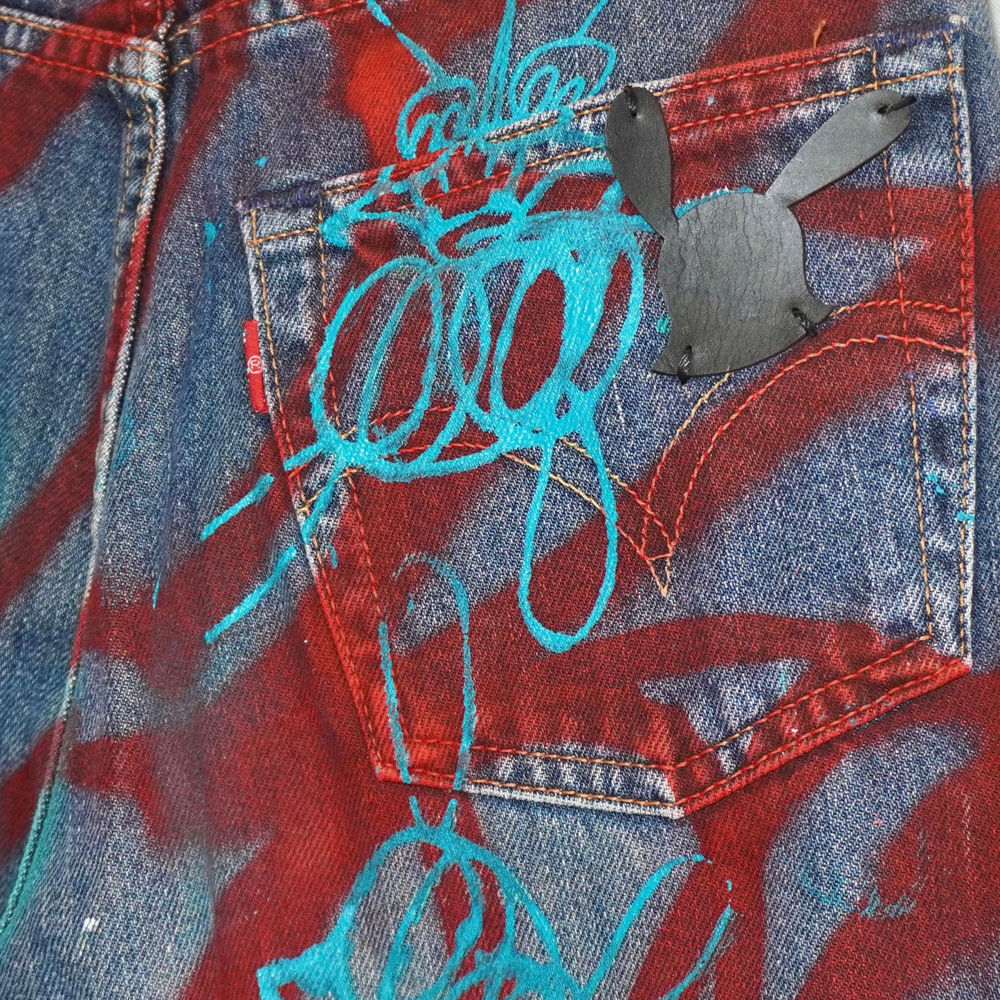 SKOLOCT SPRAY PAINTED JEANS - 27