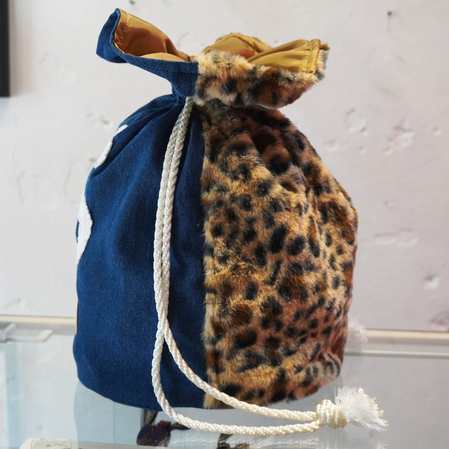 SKOLOCT MONEY BAG - NAVY (LEOPARD)