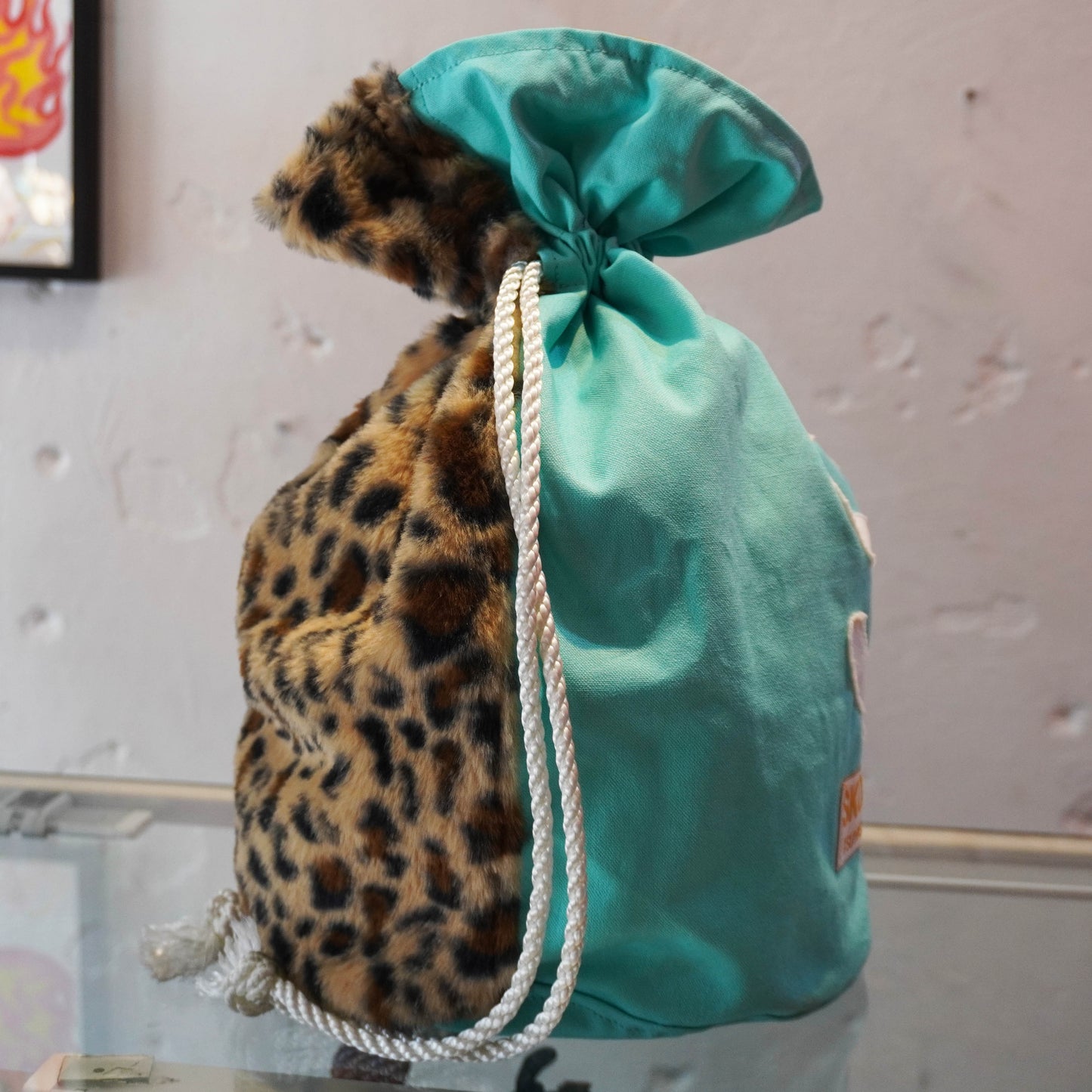 SKOLOCT MONEY BAG - TURQUOSE (LEOPARD)