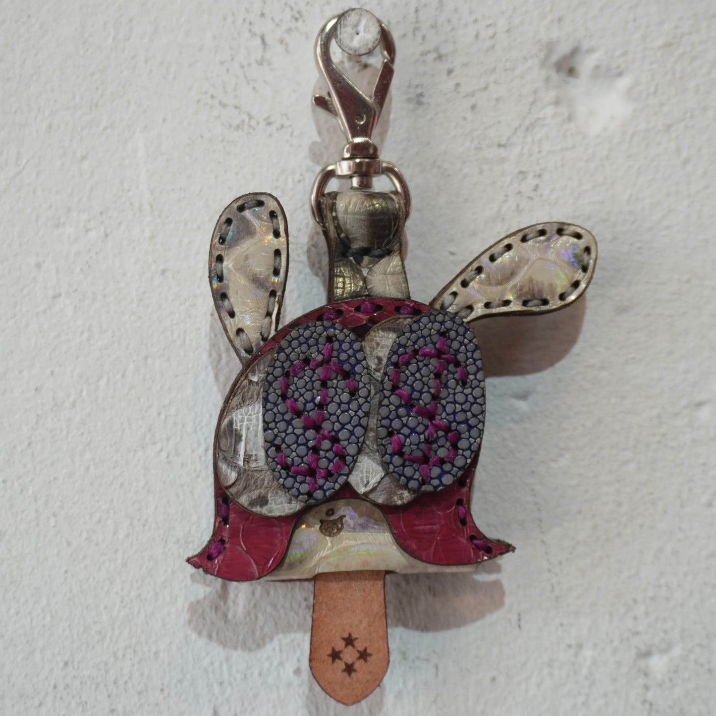 LEATHER KEY COVER - DOLLAR EYES/PYTHON