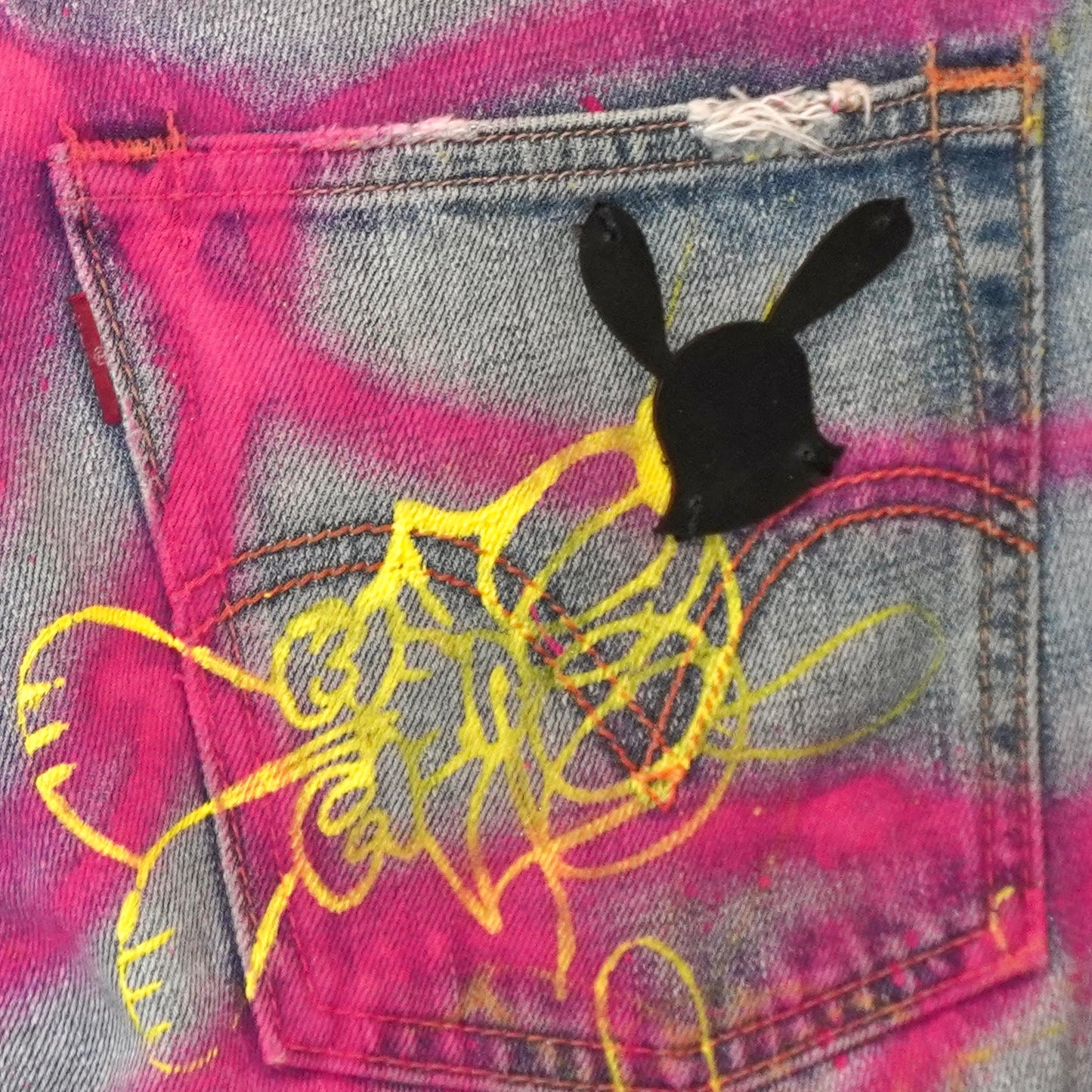 SKOLOCT SPRAY PAINTED JEANS - 29
