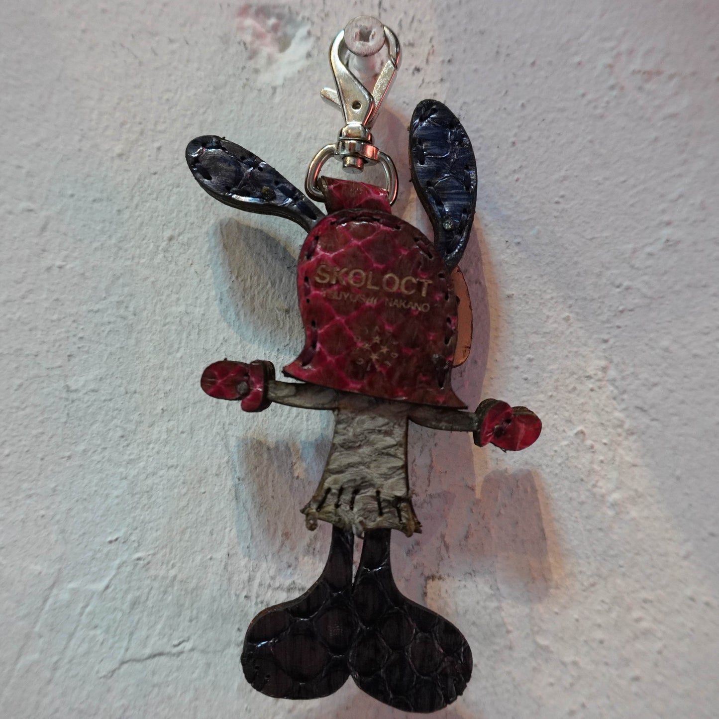 LEATHER KEYCHAIN "CROSS" - PYTHON