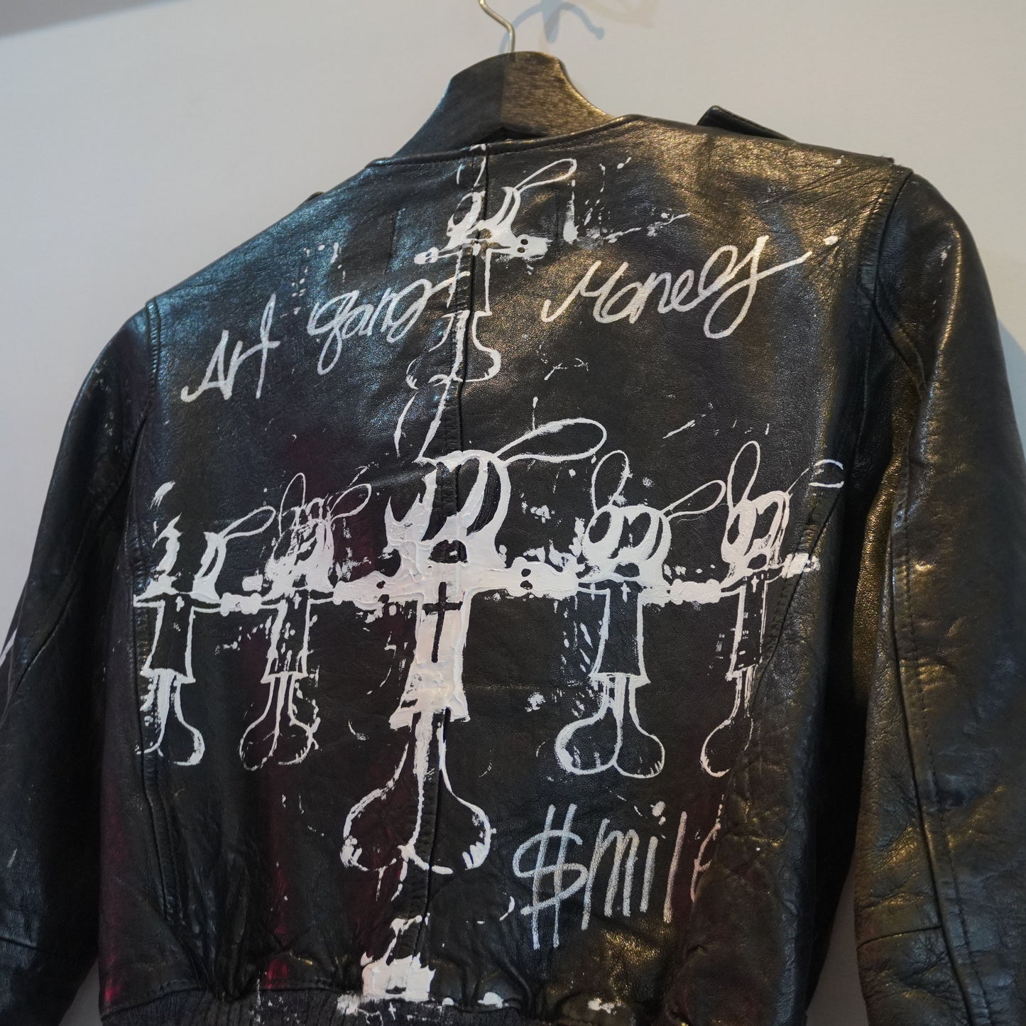 SKO CROSS PAINTED LEATHER JACKET
