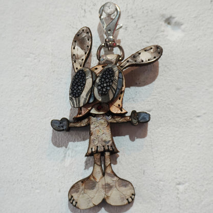 LEATHER KEYCHAIN "CROSS" - PYTHON