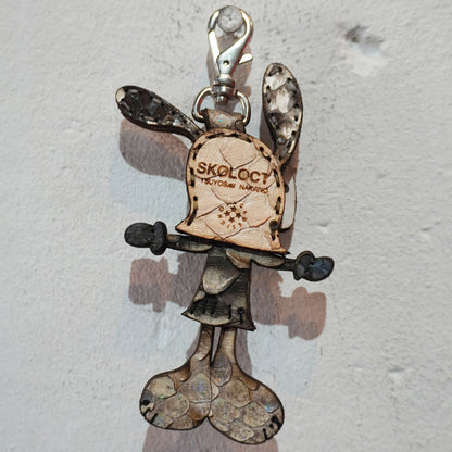 LEATHER KEYCHAIN "CROSS" - PYTHON