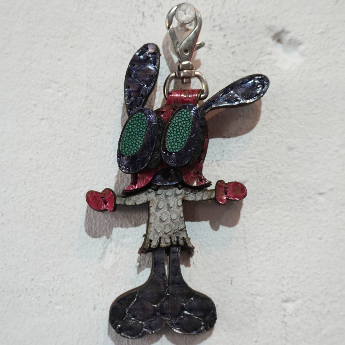 LEATHER KEYCHAIN "CROSS" - PYTHON