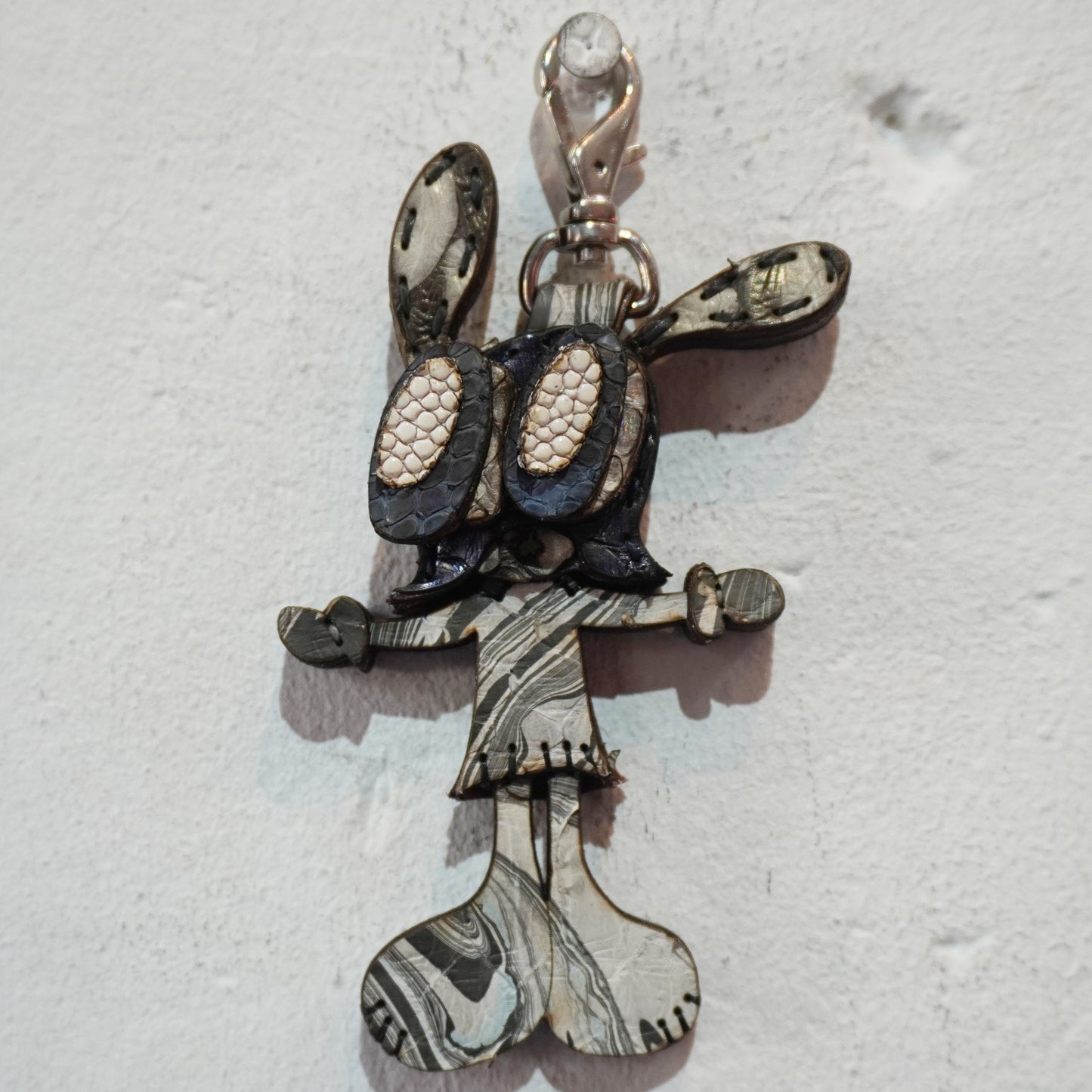 LEATHER KEYCHAIN "CROSS" - PYTHON