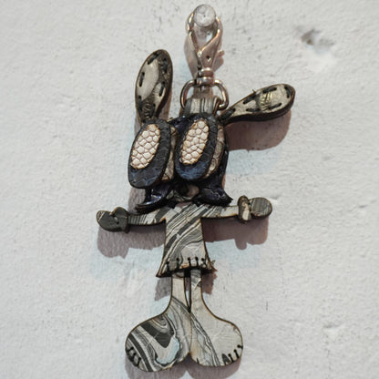 LEATHER KEYCHAIN "CROSS" - PYTHON