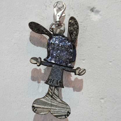 LEATHER KEYCHAIN "CROSS" - PYTHON