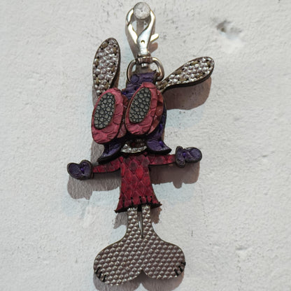 LEATHER KEYCHAIN "CROSS" - PYTHON