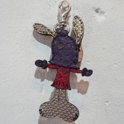 LEATHER KEYCHAIN "CROSS" - PYTHON