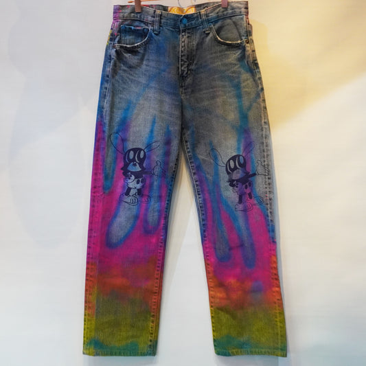 SKOLOCT SPRAY PAINTED JEANS - 29