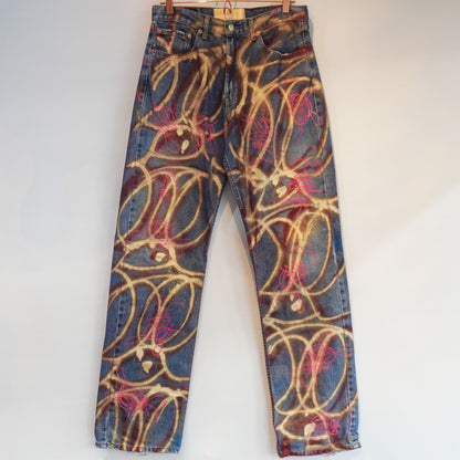 SKOLOCT SPRAY PAINTED JEANS - 32