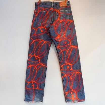 SKOLOCT SPRAY PAINTED JEANS - 32