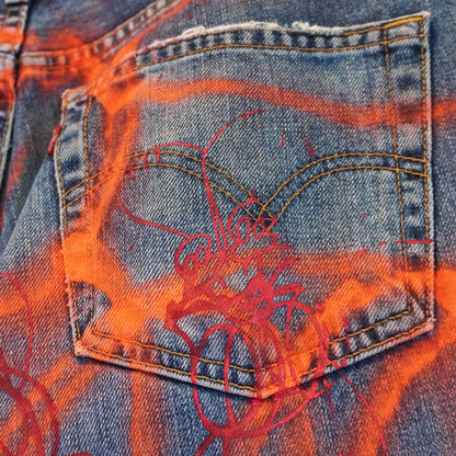 SKOLOCT SPRAY PAINTED JEANS - 32