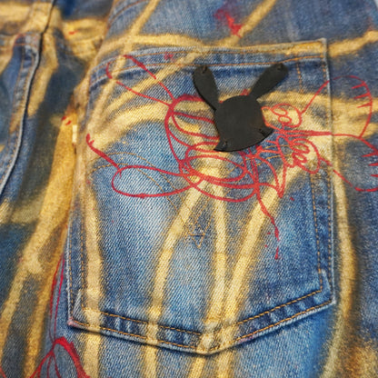 SKOLOCT SPRAY PAINTED JEANS - 33