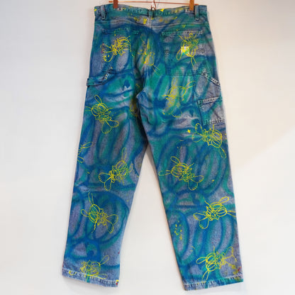 SKOLOCT SPRAY PAINTED JEANS - 34