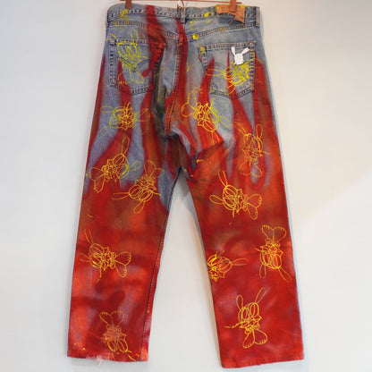 SKOLOCT SPRAY PAINTED JEANS - 36
