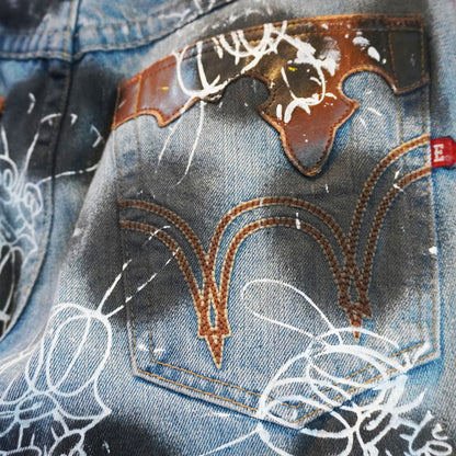 SKOLOCT SPRAY PAINTED JEANS - 30