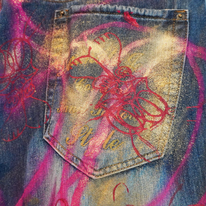 SKOLOCT SPRAY PAINTED JEANS - 38