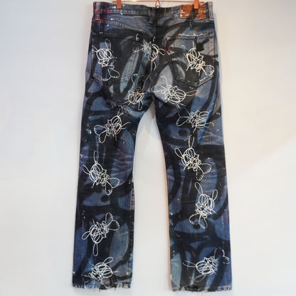 SKOLOCT SPRAY PAINTED JEANS - 34