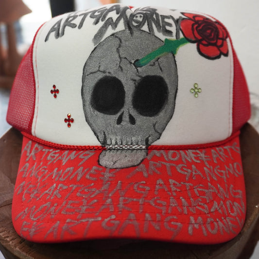 SKOLOCT SKULL PAINTED MESH CAP (RHINESTONE)