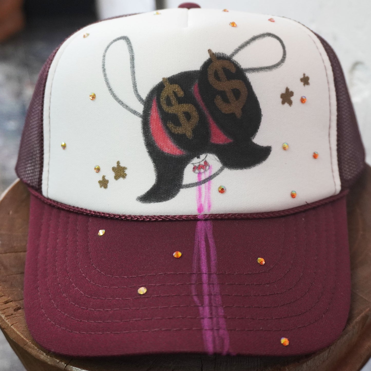 SKOLOCT PAINTED MESH CAP (RHINESTONE)