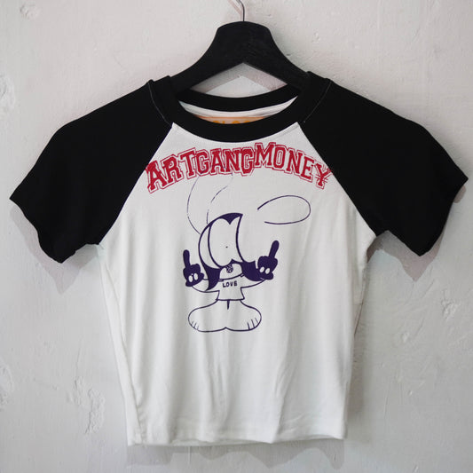 SKOLOCT FINGER SLOGAN RAGLAN LADIES TOP