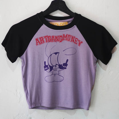SKOLOCT FINGER SLOGAN LADIES RAGLAN TOP