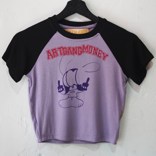 SKOLOCT FINGER SLOGAN LADIES RAGLAN TOP