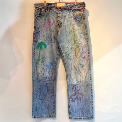 SKOLOCT HAND-DRAWN DENIM - (40)