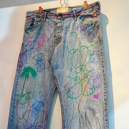 SKOLOCT HAND-DRAWN DENIM - (40)