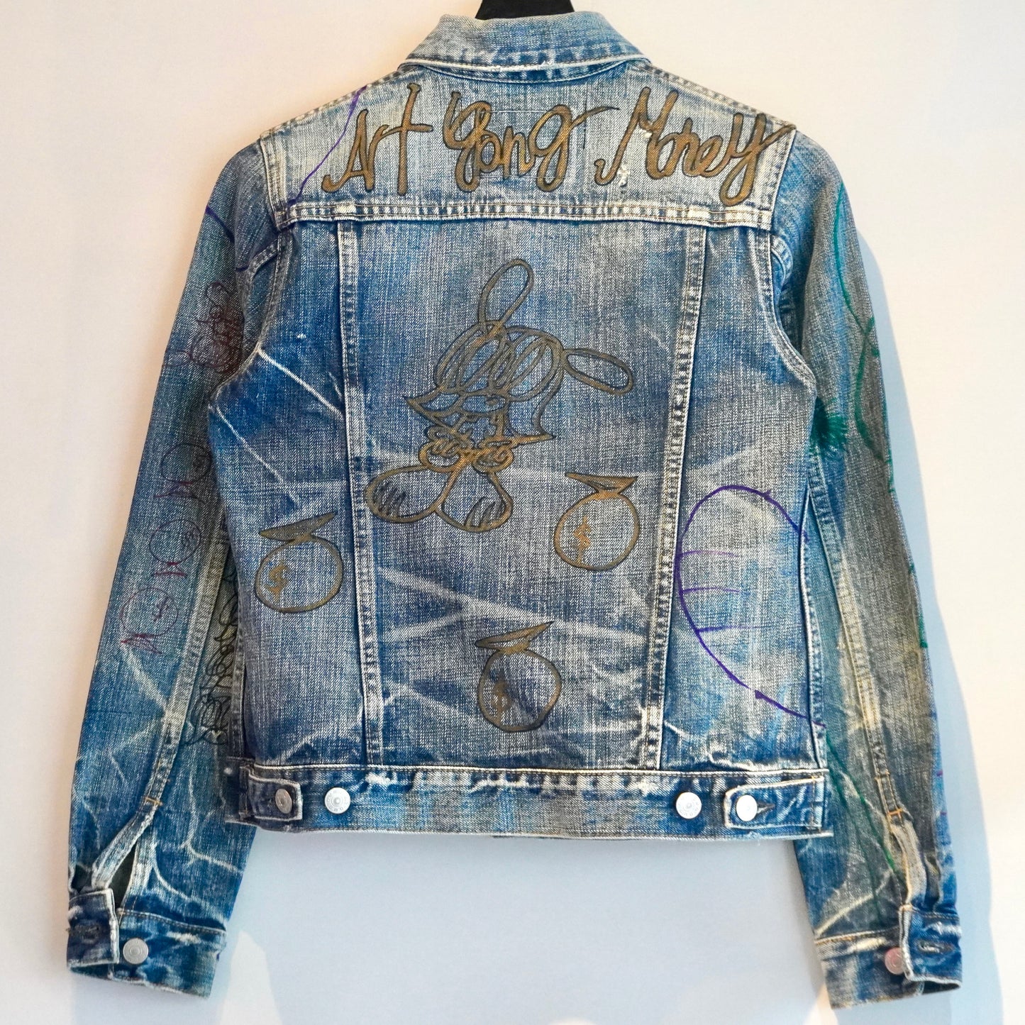 SKOLOCT HAND-DRAWN REWORKED DENIM JACKET
