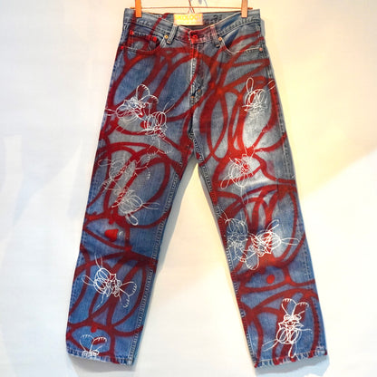SKOLOCT SPRAY PAINTED JEANS - 33