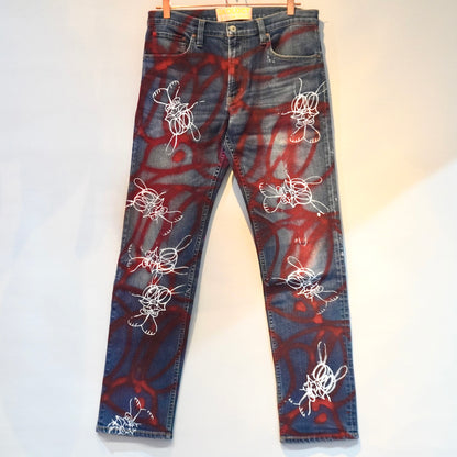 SKOLOCT SPRAY PAINTED JEANS - 33