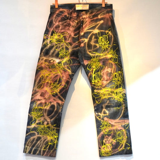 SKOLOCT SPRAY PAINTED JEANS - 32
