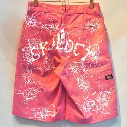 SKOLOCT REWORKED DICKIES PINK SHORTS (30)