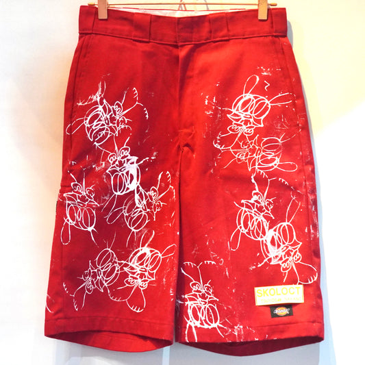 SKOLOCT REWORKED DICKIES RED SHORTS (30)