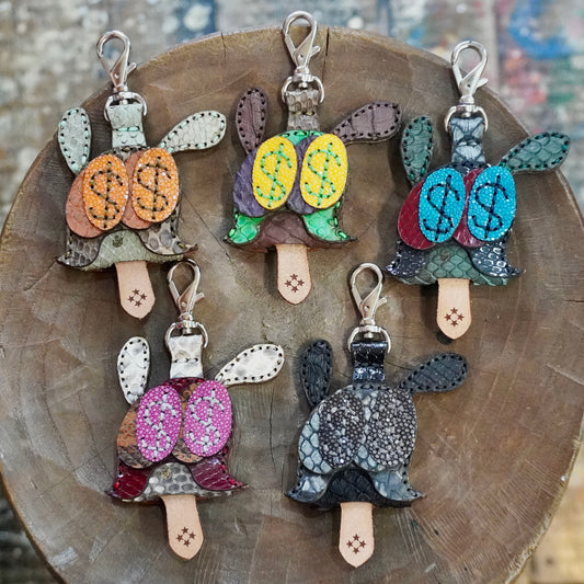 LEATHER KEY COVER - DOLLAR EYES/PYTHON