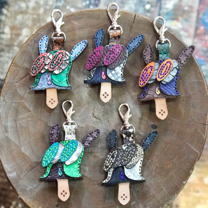 LEATHER KEY COVER - SPIRAL EYES/PYTHON
