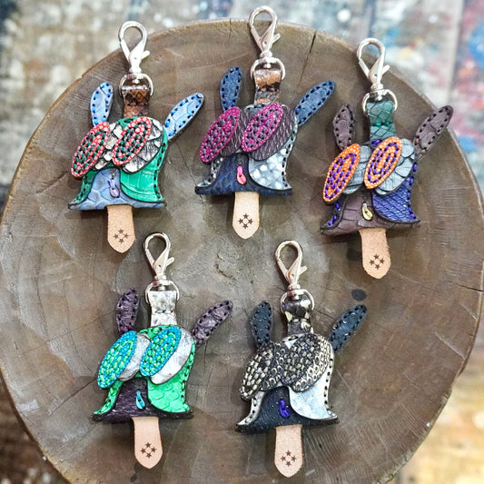 LEATHER KEY COVER - SPIRAL EYES/PYTHON