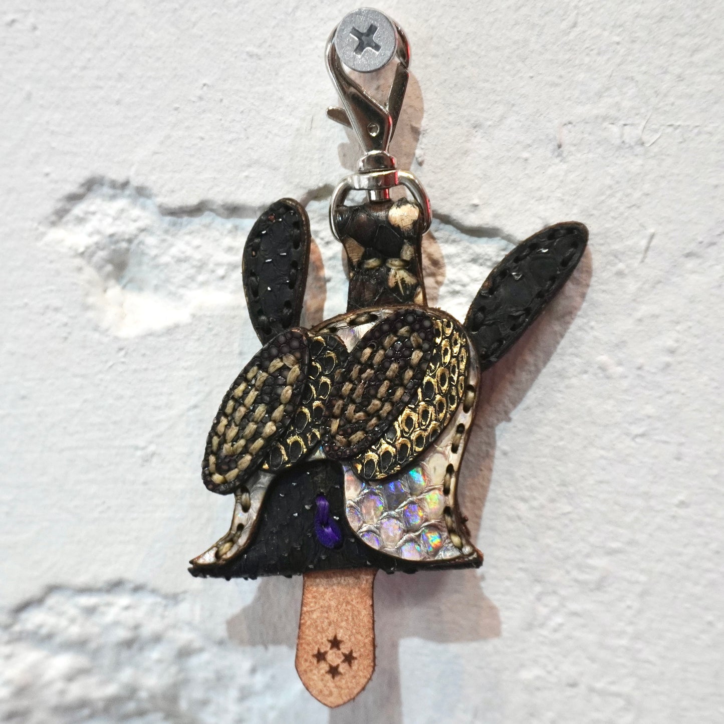 LEATHER KEY COVER - SPIRAL EYES/PYTHON