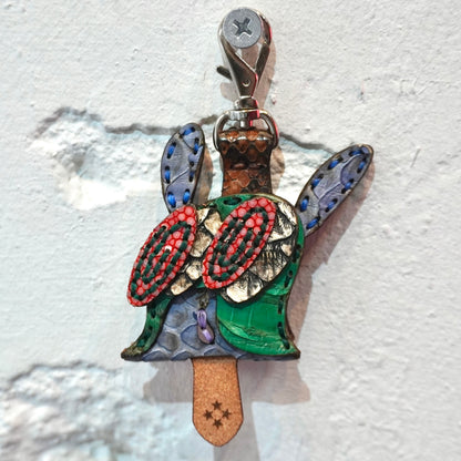 LEATHER KEY COVER - SPIRAL EYES/PYTHON