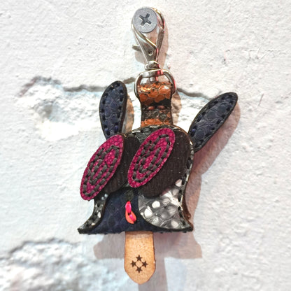 LEATHER KEY COVER - SPIRAL EYES/PYTHON