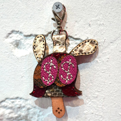 LEATHER KEY COVER - DOLLAR EYES/PYTHON