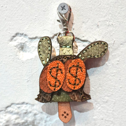 LEATHER KEY COVER - DOLLAR EYES/PYTHON