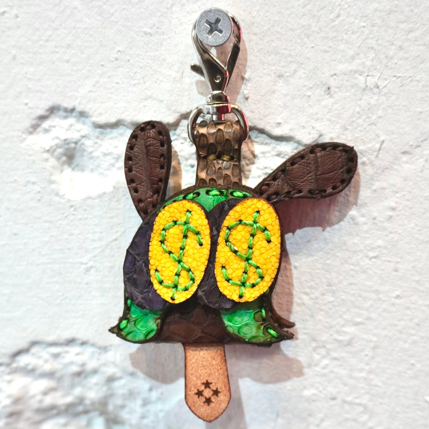 LEATHER KEY COVER - DOLLAR EYES/PYTHON