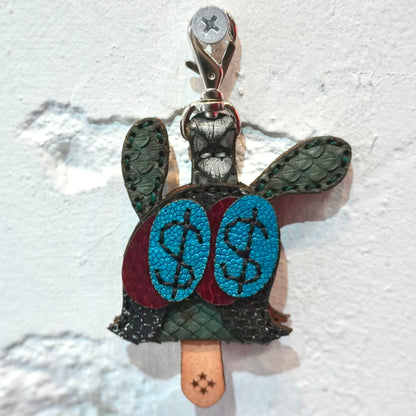 LEATHER KEY COVER - DOLLAR EYES/PYTHON