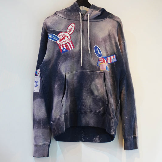 HAND DYED SKO PATCH HOODIE (L)