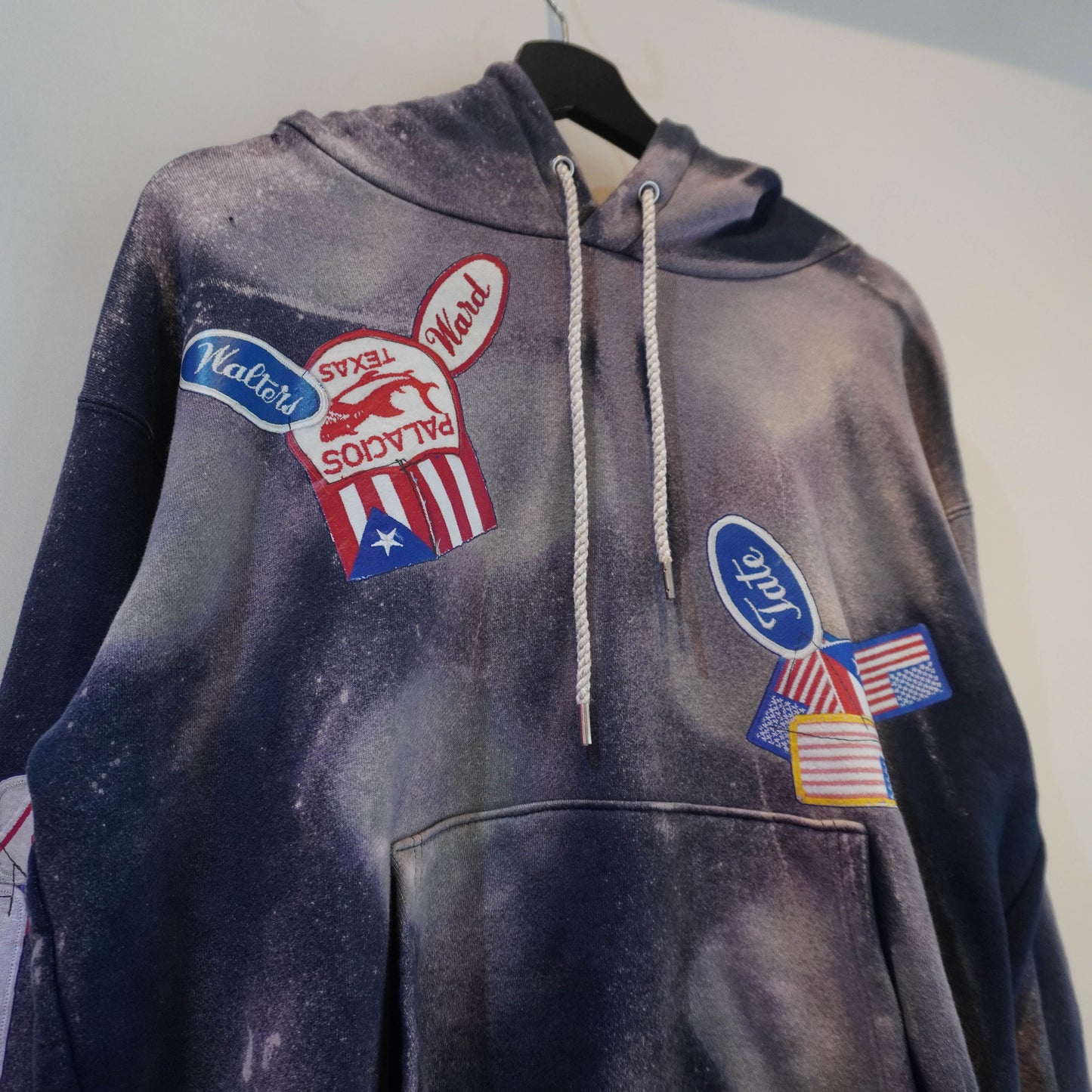 HAND DYED SKO PATCH HOODIE (L)